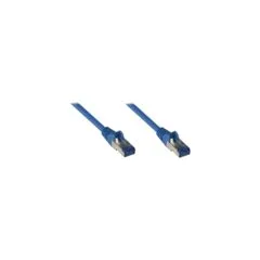 GoodConnections Patchkabel mit Rastnasenschutz. Cat. 6A. S FTP. PiMF. halogenfrei. 500MHz. blau. 1m.