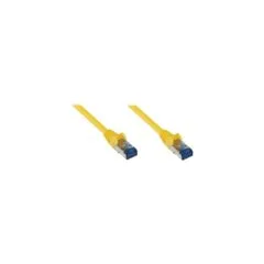 GoodConnections Patchkabel mit Rastnasenschutz. Cat. 6A. S FTP. PiMF. halogenfrei. 500MHz. gelb. 1m.