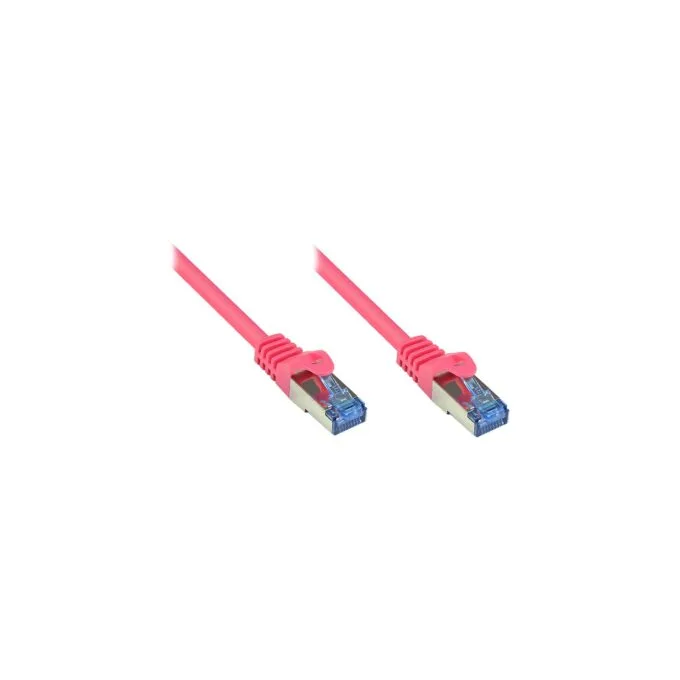 GoodConnections Patchkabel mit Rastnasenschutz. Cat. 6A. S FTP. PiMF. halogenfrei. 500MHz. magenta. 0.25m. — image 1