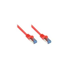 GoodConnections Patchkabel mit Rastnasenschutz. Cat. 6A. S FTP. PiMF. halogenfrei. 500MHz. rot. 15m.