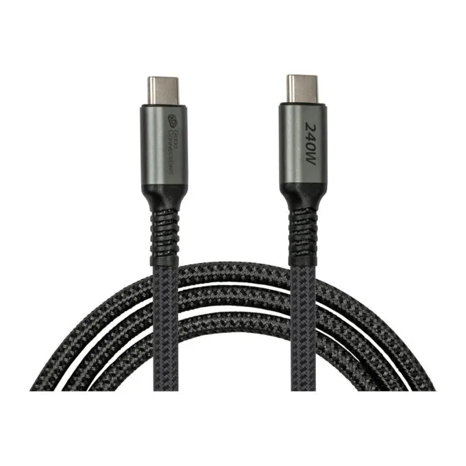 GoodConnections USB-C 2.0 (ST-ST) 1m Anschlusskabel Textilmantel 240W Anthrazit — image 2