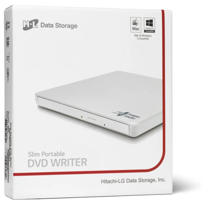 HLDS GP60NW60 DVD-Brenner ultra slim extern USB 2.0 weiss — image 6
