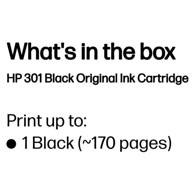 HP 301 BLACK ORIGINAL INK — image 3