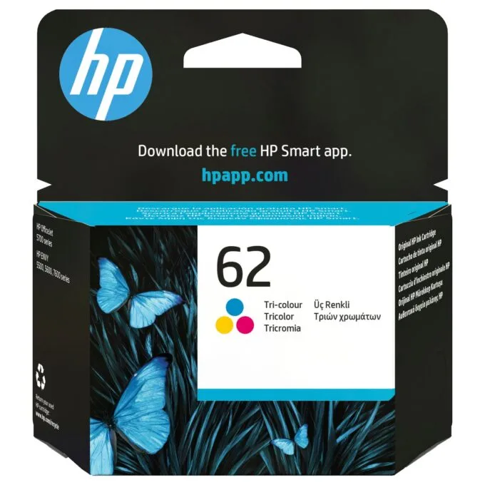 HP 62 TRI-COLOR INK CARTRIDGE — image 1