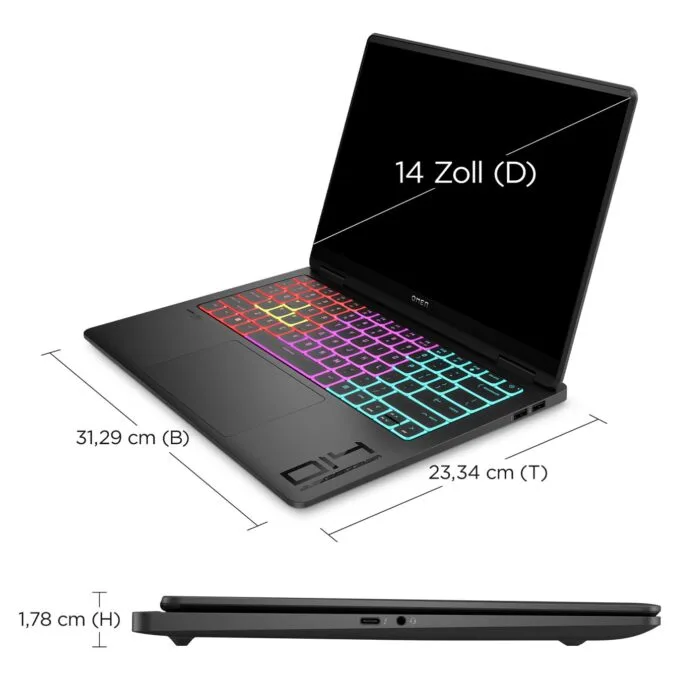 HP OMEN 14-fb0174ng CU7-155H 16GB 512GBSSD RTX4060 FreeDOS — image 7