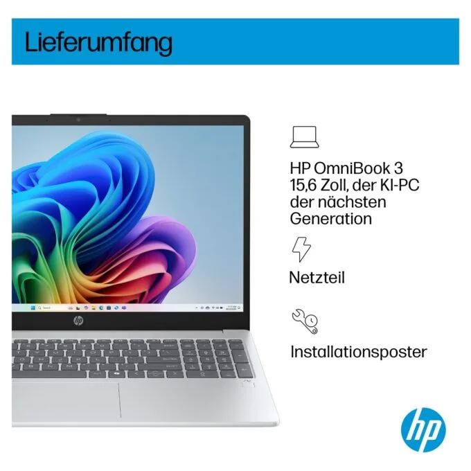 HP OmniBook 3 Next Gen AI 15-fn0653ng RYZ AI5 330 16GB 1TBSSD W11 Home Silver — image 5