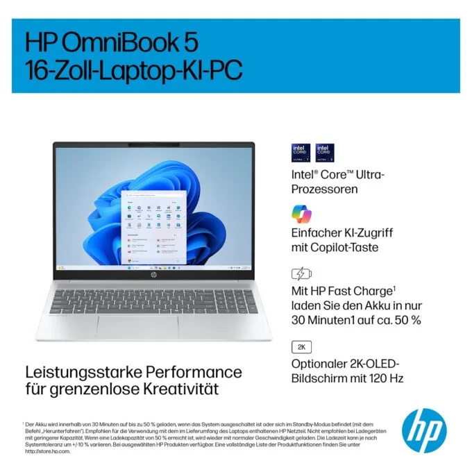 HP OmniBook 5 16-af1155ng CU5 225U 16GB 512SSD W11 Home — image 4