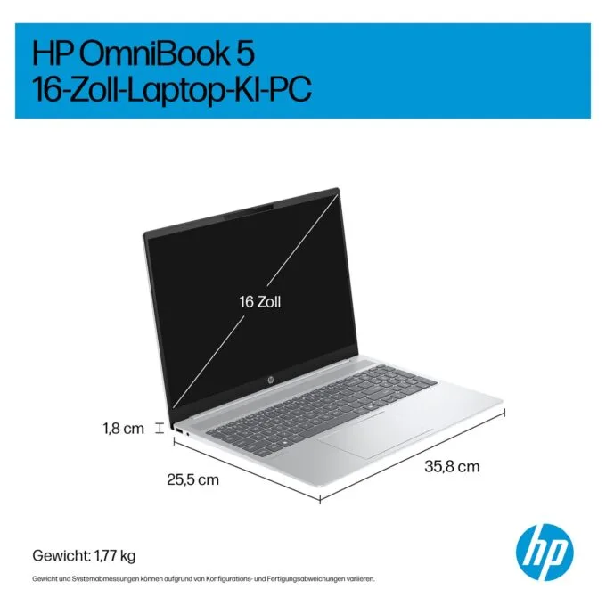 HP OmniBook 5 16-af1155ng CU5 225U 16GB 512SSD W11 Home — image 7