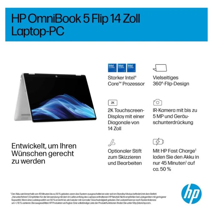 HP OmniBook 5 Flip 14-fp0132ng Core3 100U 8GB 512SSD W11 Home — image 10