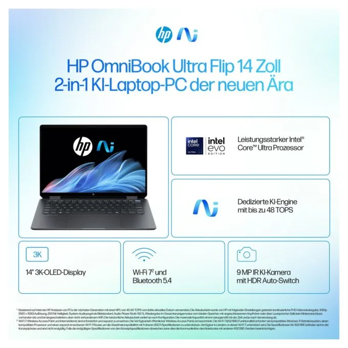 HP OmniBook Ultra Flip 14-fh0170ng CU7 256V 16GB 512SSD W11 Home Touch — image 4