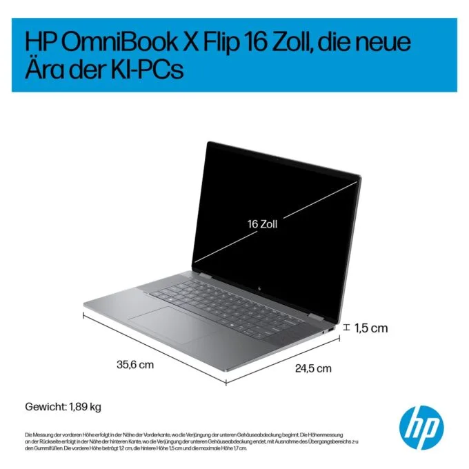 HP OmniBook X Flip 16-ar0154ng RYZ AI 5 340 16GB 512SSD W11 Home — image 7