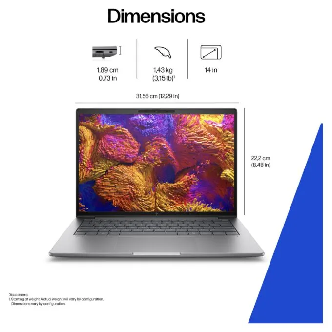 HP ZBook 8 G1a AMD Ryzen AI 7 PRO 350 35.56cm 14Zoll WUXGA 32GB 1TB SSD W11P 3J Gar — image 6