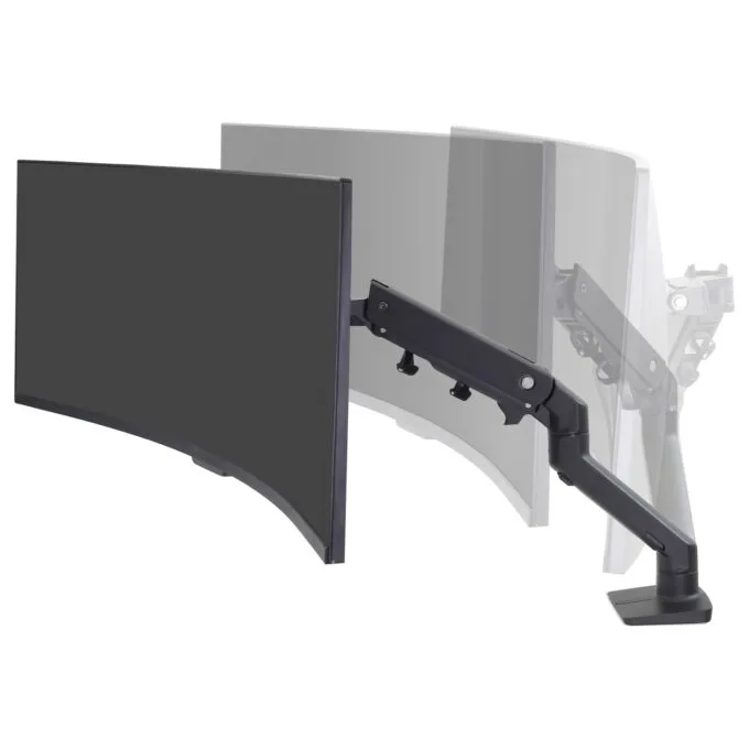 HX DESK MONITOR ARM WITH HD PIVOT MATTE BLACK — image 2