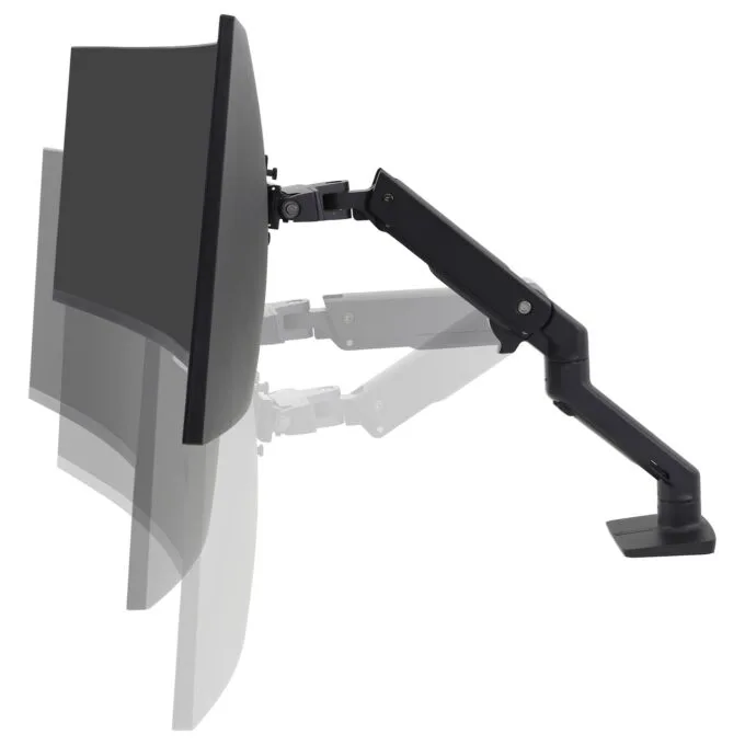 HX DESK MONITOR ARM WITH HD PIVOT MATTE BLACK — image 3