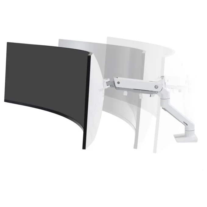 HX DESK MONITOR ARM WITH HD PIVOT WHITE — image 2