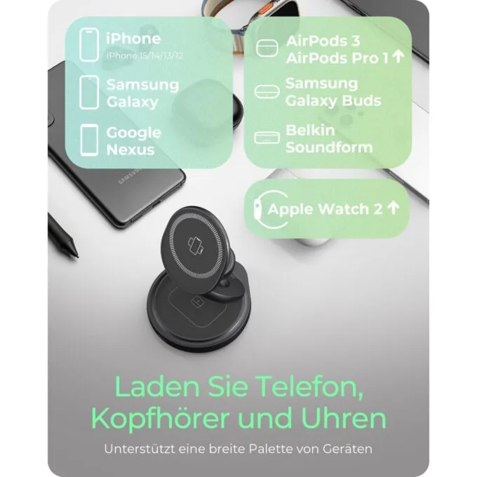 ICY BOX 3-in-1 Magnetische Ladestation Apple Watch IPhone AirPods Faltbar — image 6