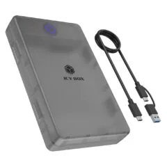 ICY BOX Externes Gehäuse für 2,5' 3,5' SATA HDD SSD, Host USB 3.2 Gen 1 bis 5 Gbps Type-C -A