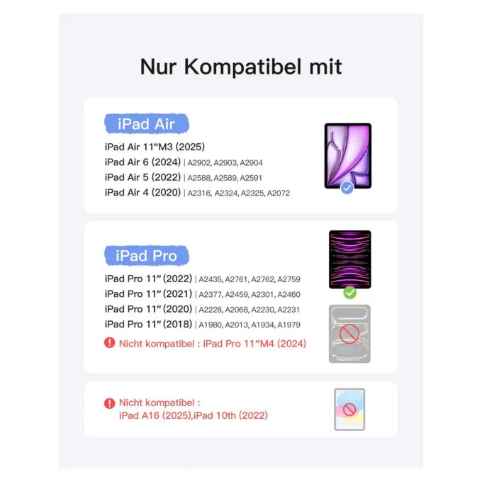 inateck Keyboard iPad 11' iPad Air 4 5Gen.Com. QWERTZ purple — image 2