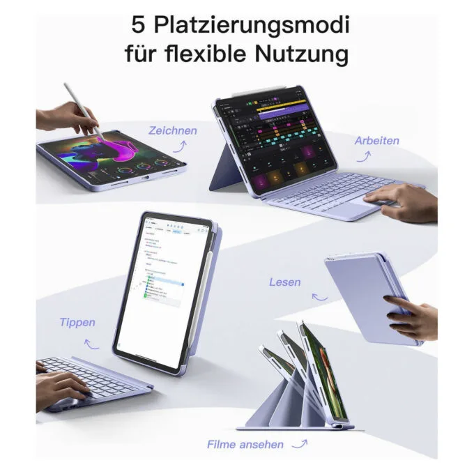 inateck Keyboard iPad 11' iPad Air 4 5Gen.Com. QWERTZ purple — image 5