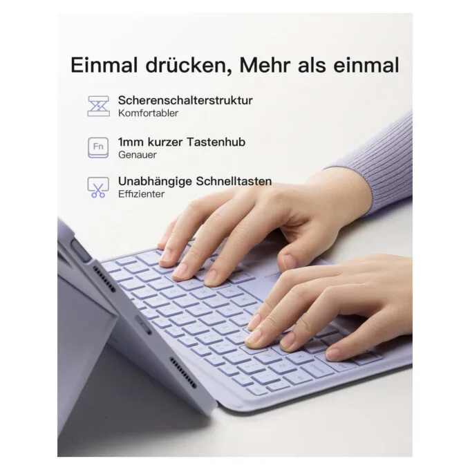 inateck Keyboard iPad 11' iPad Air 4 5Gen.Com. QWERTZ purple — image 7