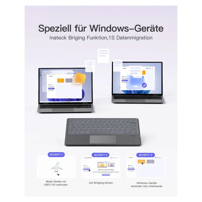 inateck Keyboard Surface gray. Sureface GO 1-4 Com. QWERTZ — image 3