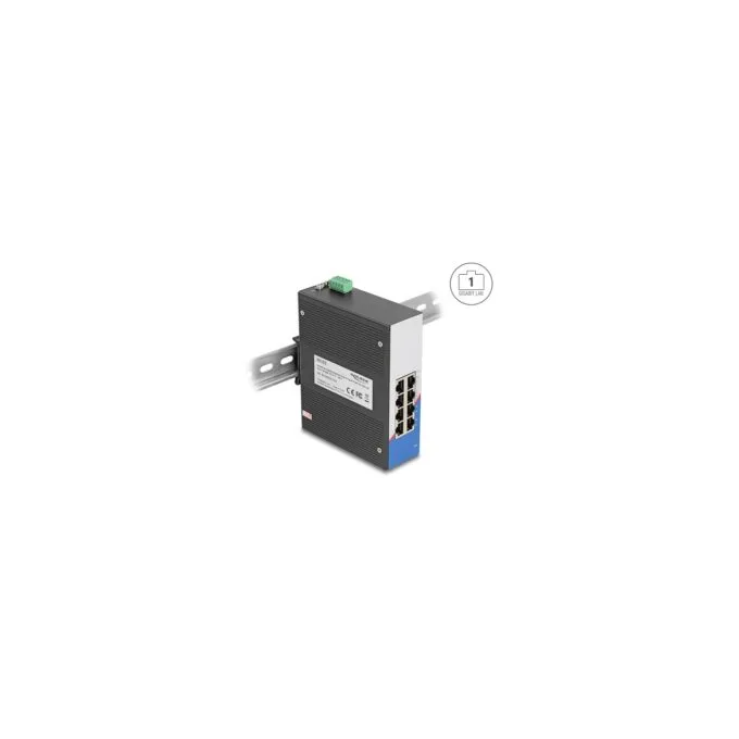 Industrie Gigabit Ethernet Switch 8 Port RJ45 für Hutschiene — image 4