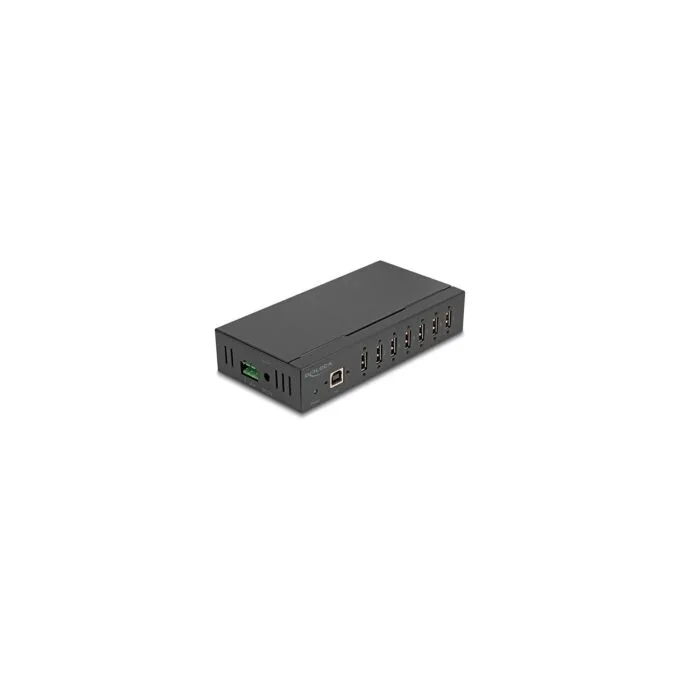 Industrie Hub 7 x USB 2.0 Typ-A mit 15 kV ESD Schutz und Hutschienenbefestigung — image 1