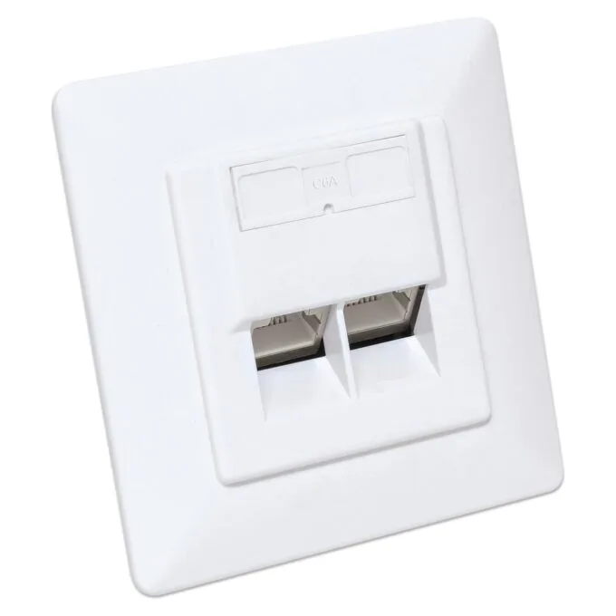INTELLINET 2-Port Cat6a 10G RJ45-Unterputzdose STP weiß — image 2