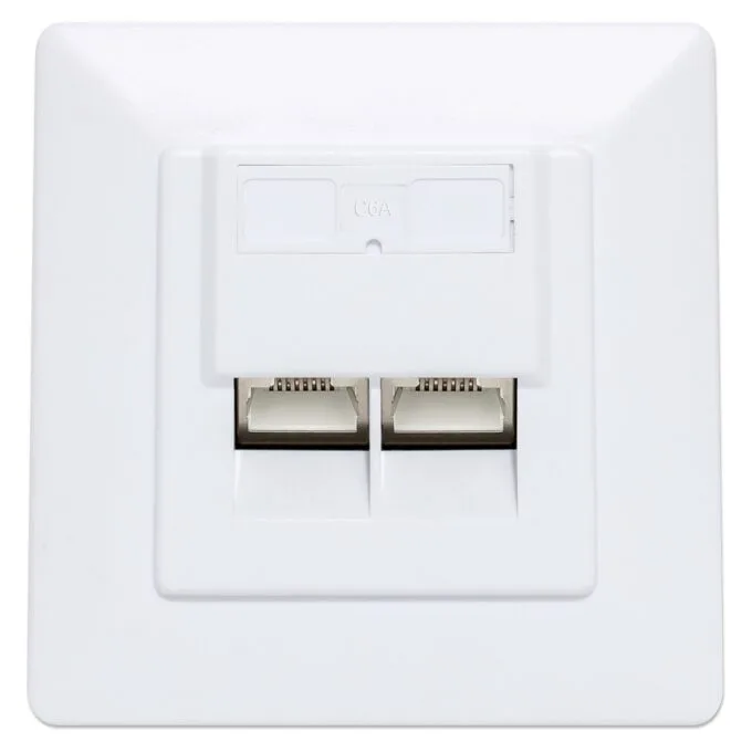 INTELLINET 2-Port Cat6a 10G RJ45-Unterputzdose STP weiß — image 3