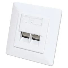 INTELLINET 2-Port Cat6a 10G RJ45-Unterputzdose STP weiß