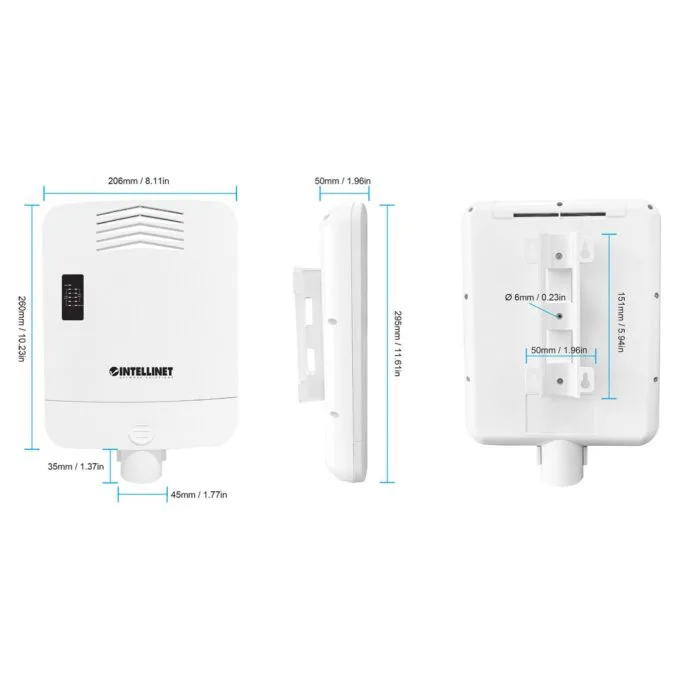 INTELLINET Outdoor 5-Port Gig PoE Switch Passthrough — image 3