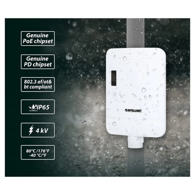 INTELLINET Outdoor 5-Port Gig PoE Switch Passthrough — image 8