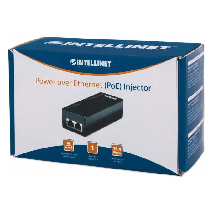 INTELLINET PoE Injektor 1-Port 48V DC IEEE 802.3af sw retail — image 2