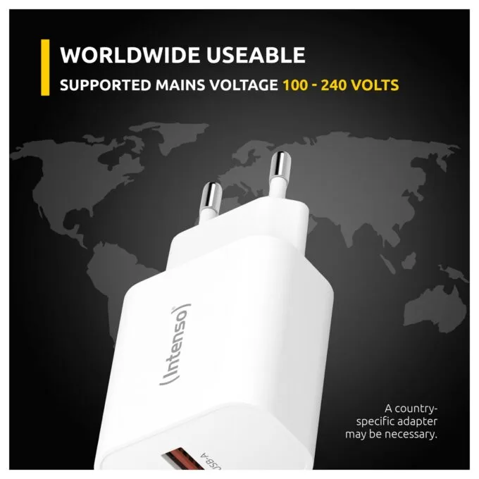Intenso Power Adapter W30AC. Anschlüsse: 1x USB-A. 1x USB-C Output: max. 30 Watt. Weiß — image 5