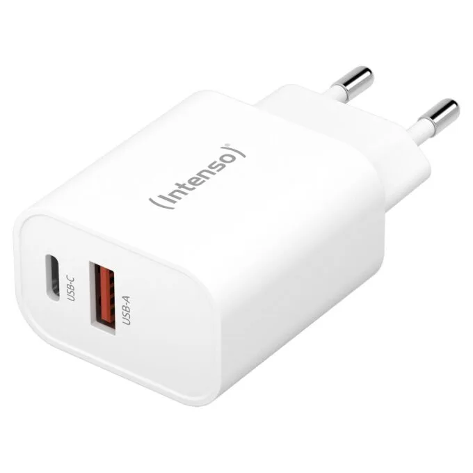Intenso Power Adapter W30AC. Anschlüsse: 1x USB-A. 1x USB-C Output: max. 30 Watt. Weiß — image 1