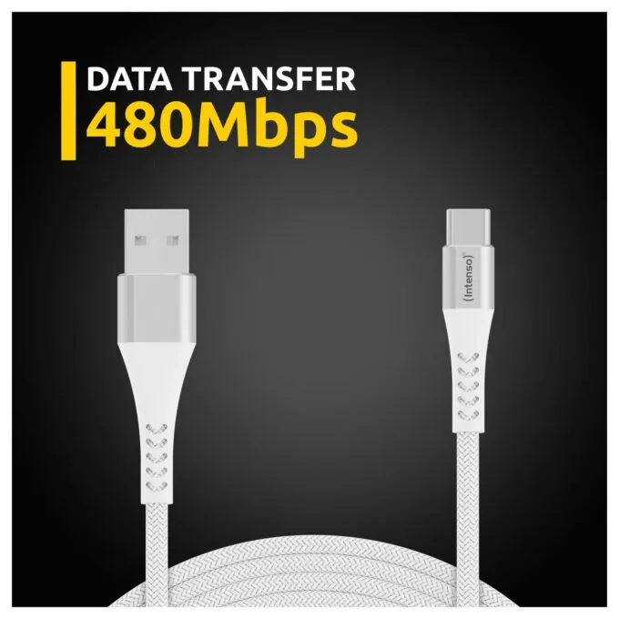 Intenso USB-Kabel A315C Nylon 1,5m weiß, USB-A und USB-C Anschluss, unterstützt Schnelladen (PD) bis 60W — image 9
