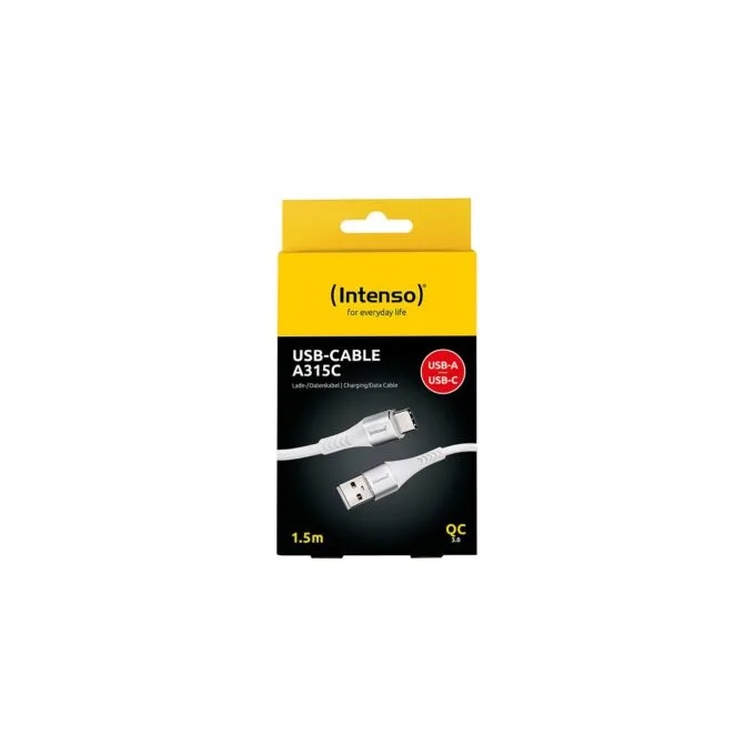 Intenso USB-Kabel A315C Nylon 1,5m weiß, USB-A und USB-C Anschluss, unterstützt Schnelladen (PD) bis 60W — image 10