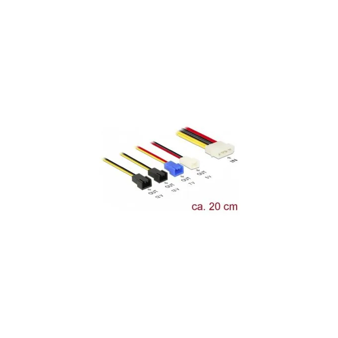 Kabel Stromversorgung Molex 4 Pin Stecker to 4 x 2 Pin Lüfter (12 V 7 V 5 V) 20 cm — image 2