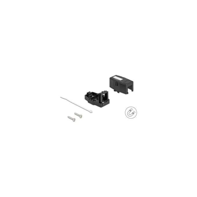 Keystone Leergehäuse 1 Port mit magnetischer Unterseite. schwarz — image 3