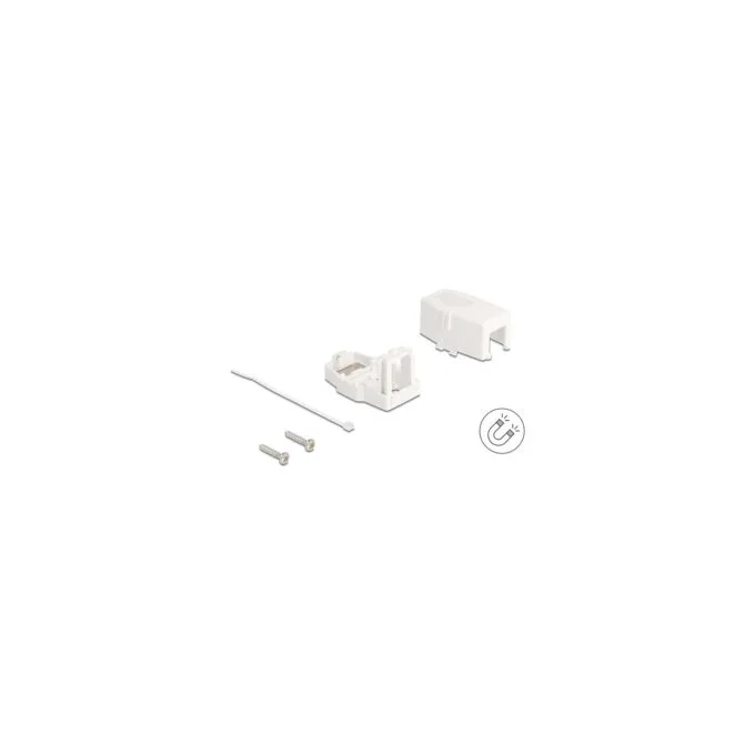 Keystone Leergehäuse 1 Port mit magnetischer Unterseite. weiß — image 3