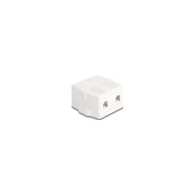 Keystone Leergehäuse 2 Port mit magnetischer Unterseite. weiß — image 2