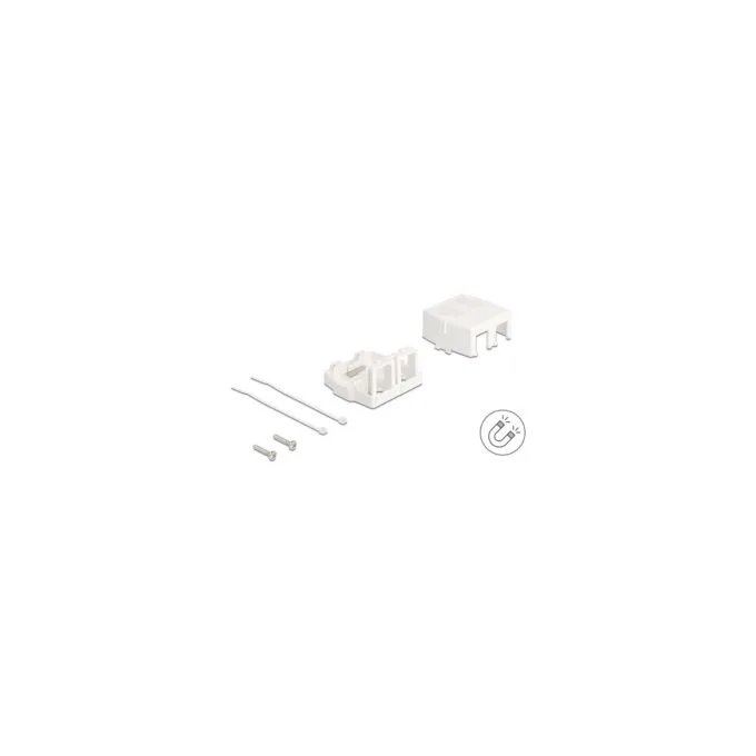 Keystone Leergehäuse 2 Port mit magnetischer Unterseite. weiß — image 3