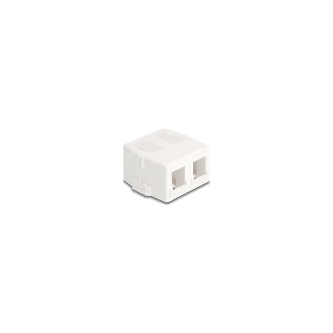 Keystone Leergehäuse 2 Port mit magnetischer Unterseite. weiß — image 1