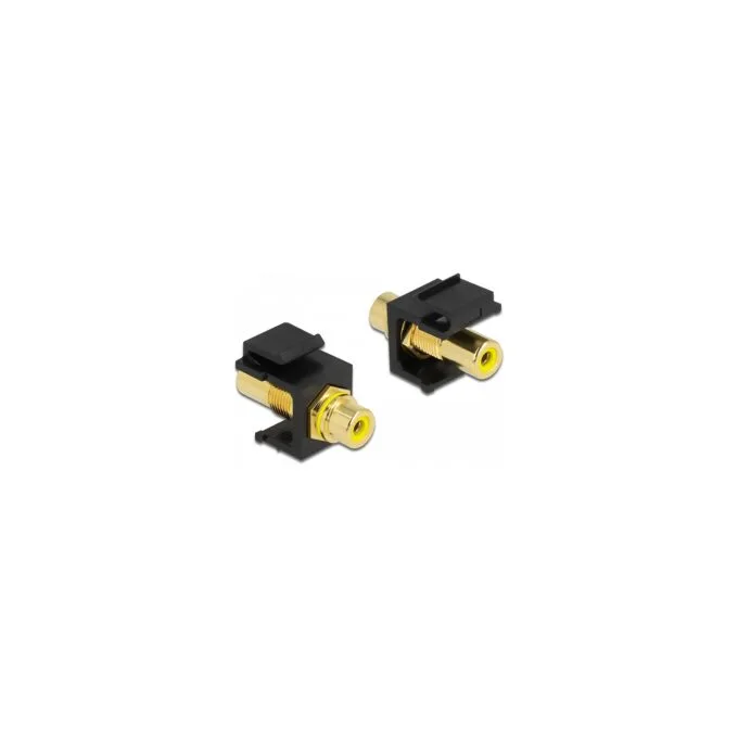 Keystone Modul Cinch Buchse to Cinch Buchse vergoldet gelb schwarz — image 1