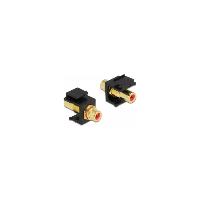Keystone Modul Cinch Buchse to Cinch Buchse vergoldet rot schwarz — image 1