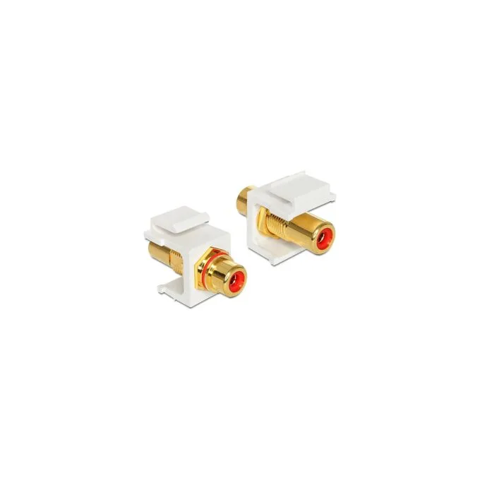 Keystone Modul Cinch Buchse to Cinch Buchse vergoldet rot weiß — image 1