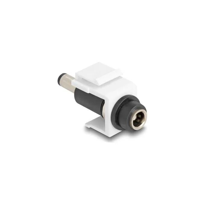 Keystone Modul DC 5.5 x 2.1 mm Buchse zu DC 5.5 x 2.1 mm Stecker weiß — image 1