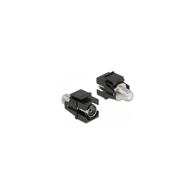 Keystone Modul IEC Buchse zu F Buchse schwarz — image 1