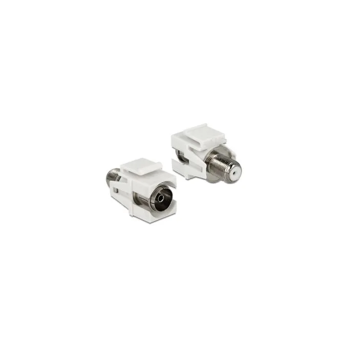 Keystone Modul IEC Buchse zu F Buchse weiß — image 1