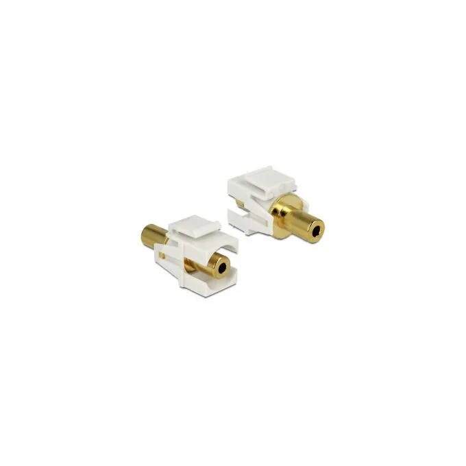 Keystone Modul Klinkenbuchse 3.5 mm 3 Pin zu Klinkenbuchse 3.5 mm 3 Pin vergoldet weiß — image 1